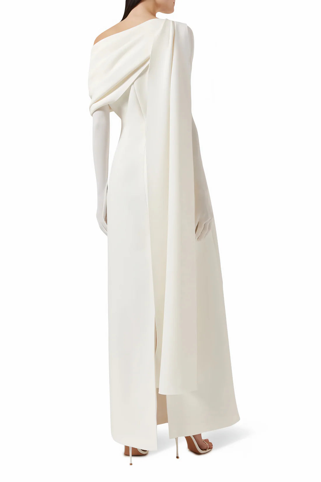 Vestido Annabelle Cape-Design Ribbon Maxi