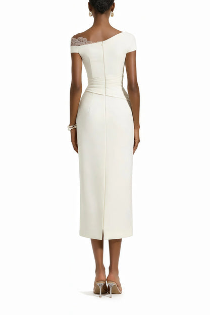 Vestido Roshanak One Shoulder with Lace Panels