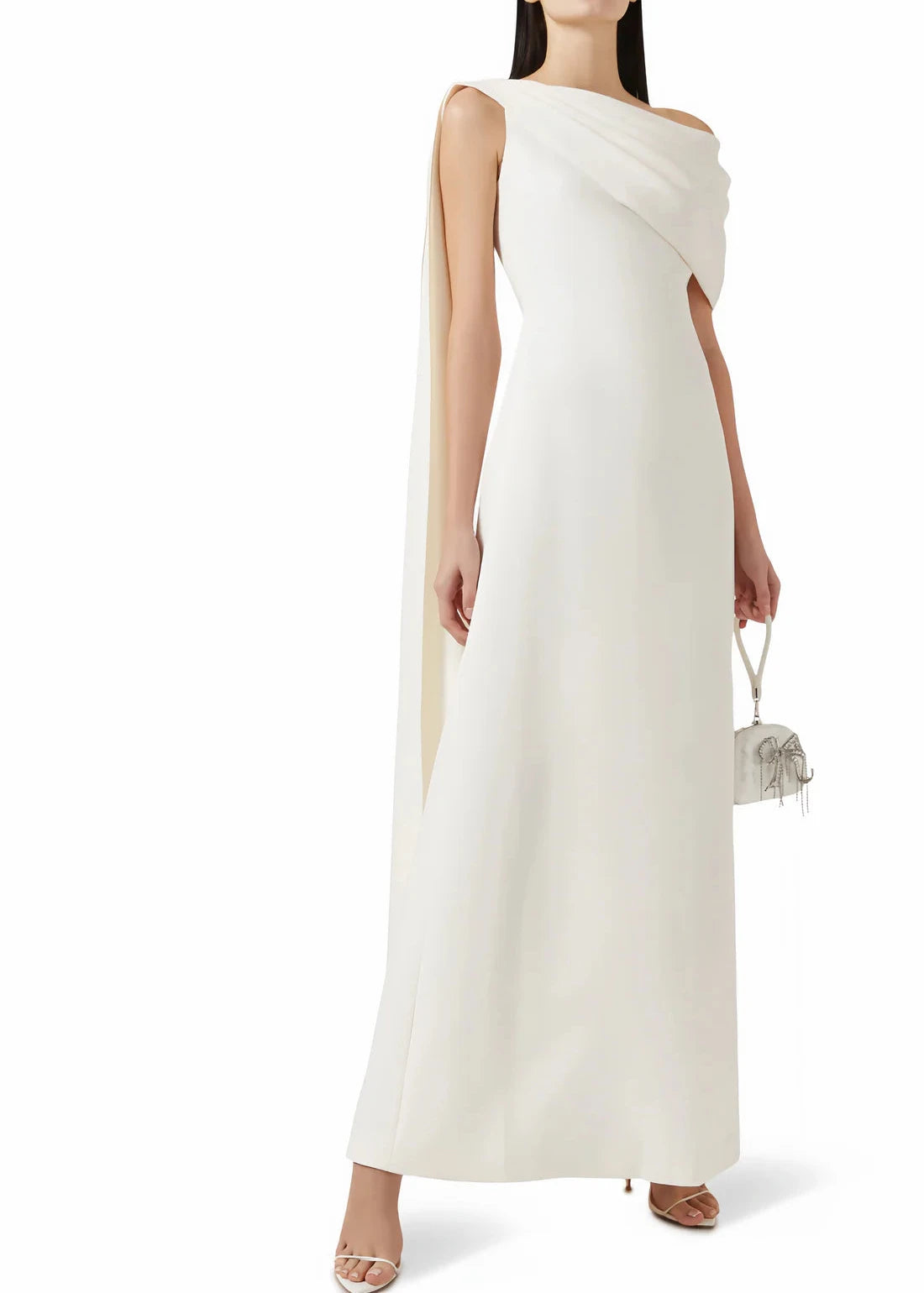 Vestido Annabelle Cape-Design Ribbon Maxi
