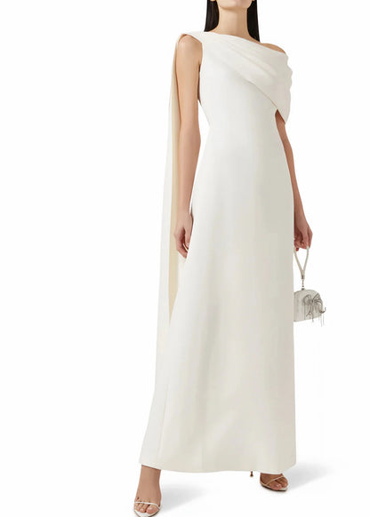 Vestido Annabelle Cape-Design Ribbon Maxi