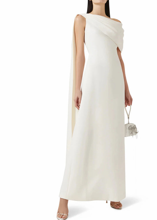 Vestido Annabelle Cape-Design Ribbon Maxi