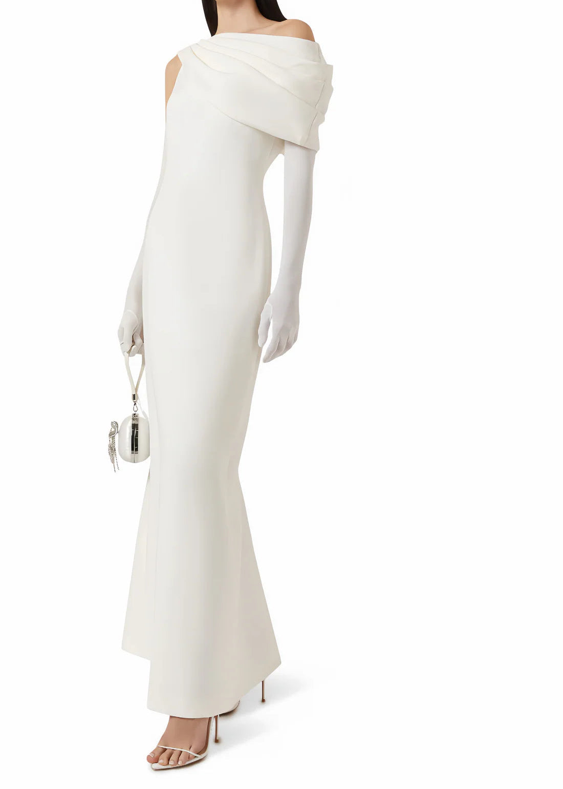 Vestido Annabelle Cape-Design Ribbon Maxi