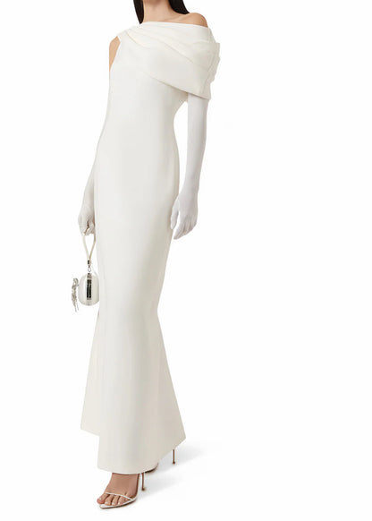 Vestido Annabelle Cape-Design Ribbon Maxi