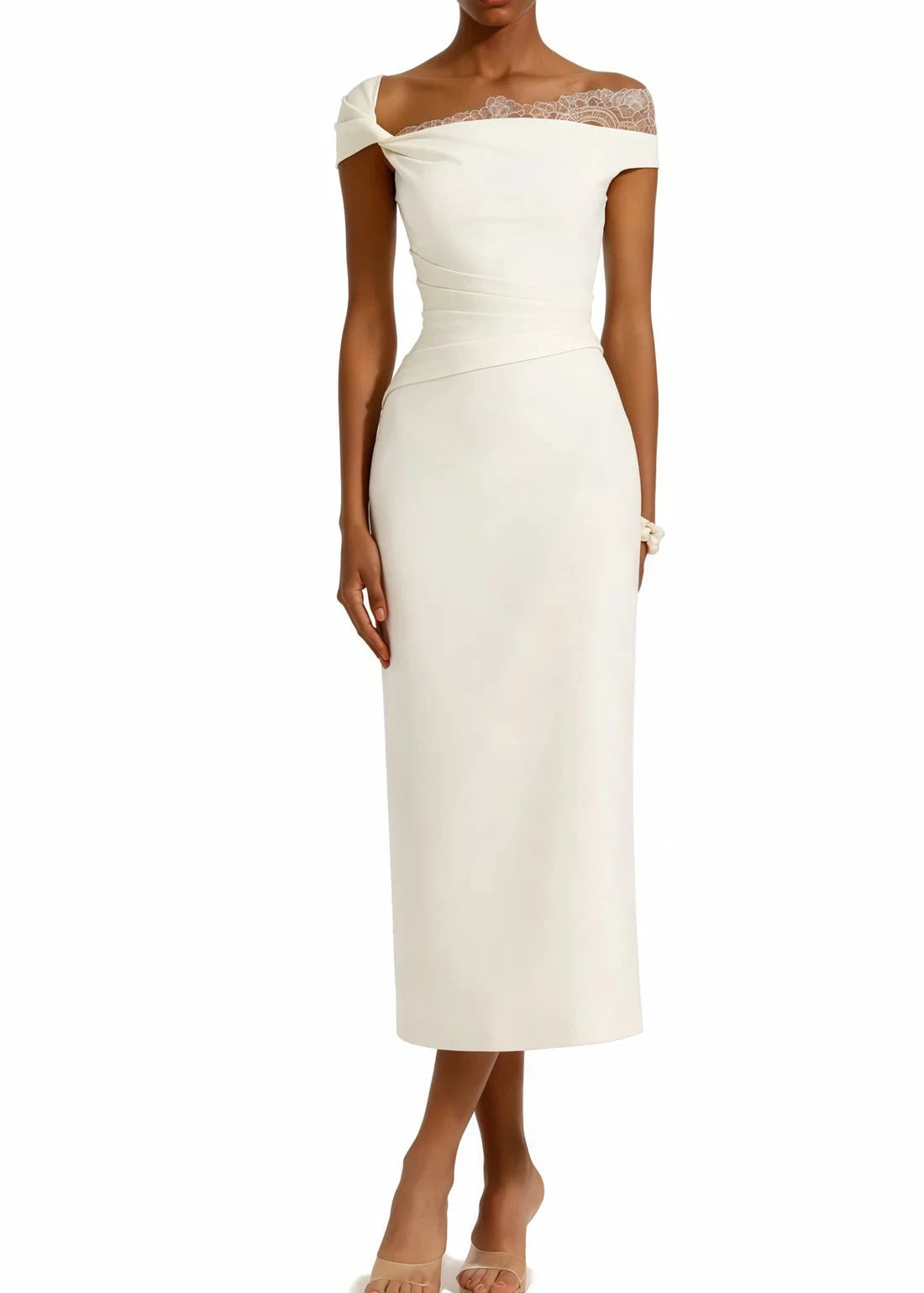 Vestido Roshanak One Shoulder with Lace Panels