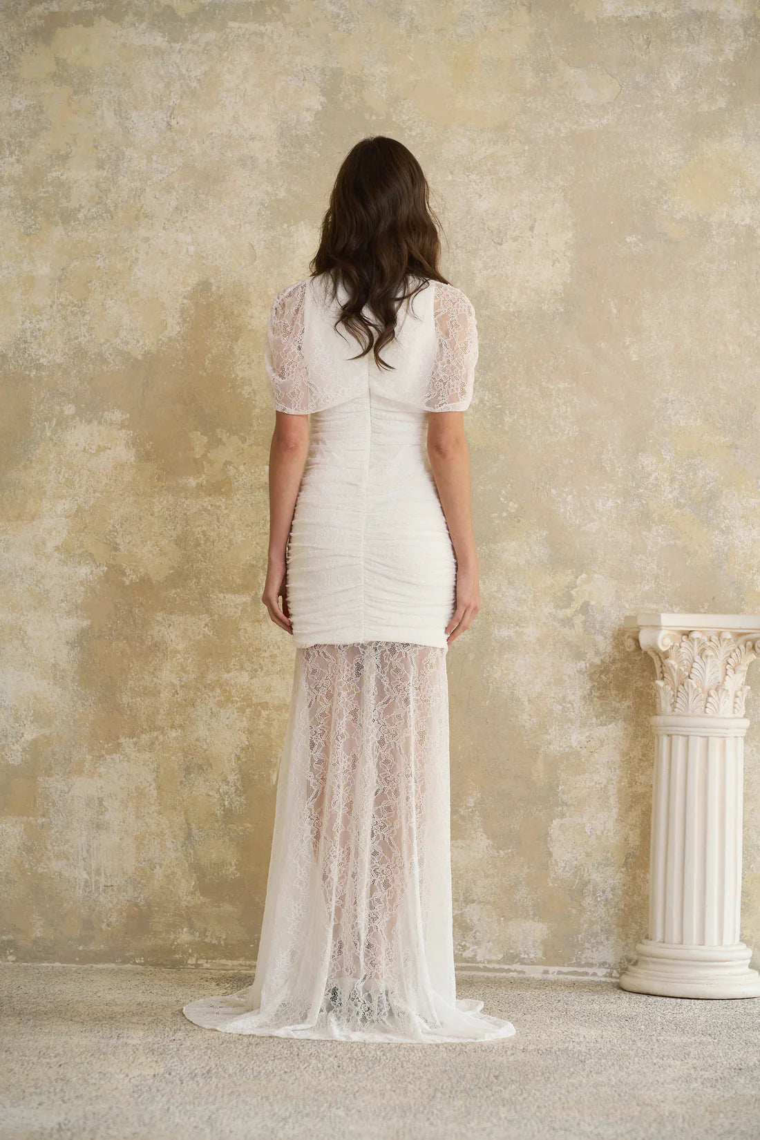 Vestido Sylphe Asymmetrical Ruched Mesh