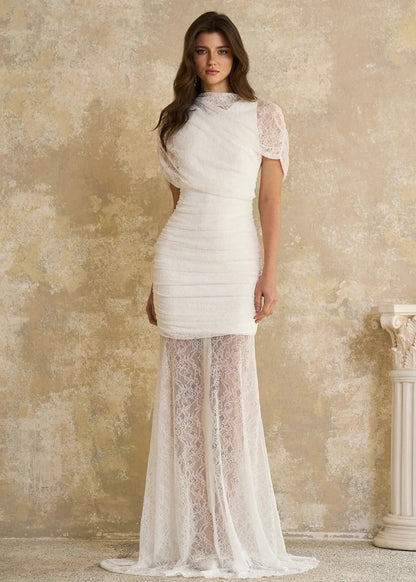 Vestido Sylphe Asymmetrical Ruched Mesh