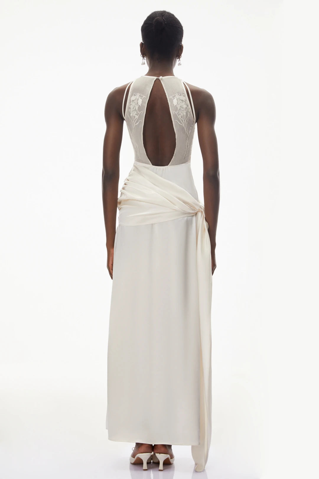 Vestido Emilia Ivory Satin Maxi