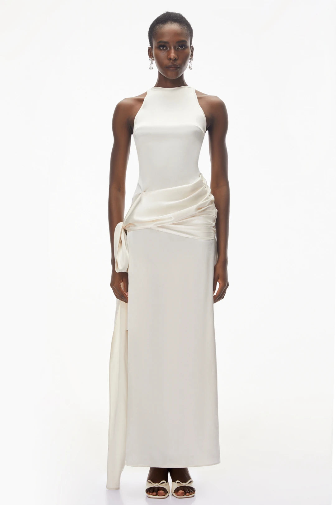 Vestido Emilia Ivory Satin Maxi